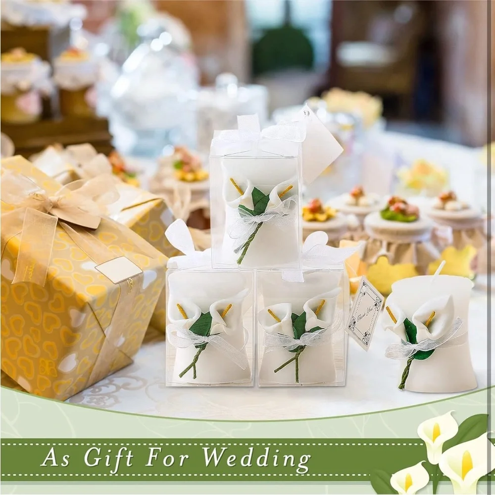 30 pack wedding bridal shower candles with calla lily